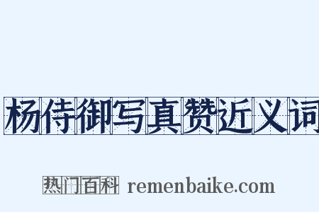 杨侍御写真赞近义词是什么意思的图片